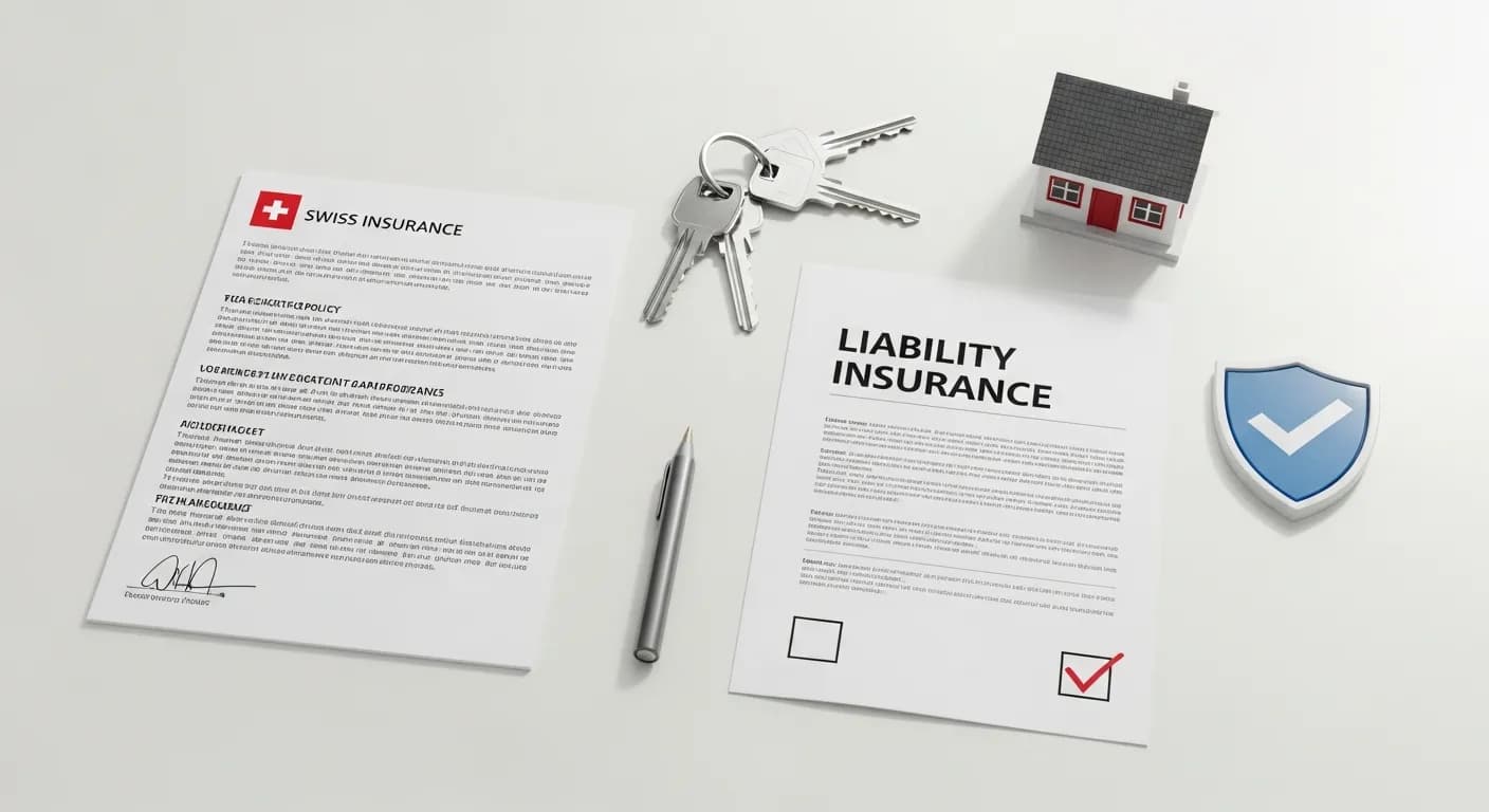 Haftpflicht- und Hausratversicherung für Untermieter in der Schweiz – Versicherungspolice und Schlüssel