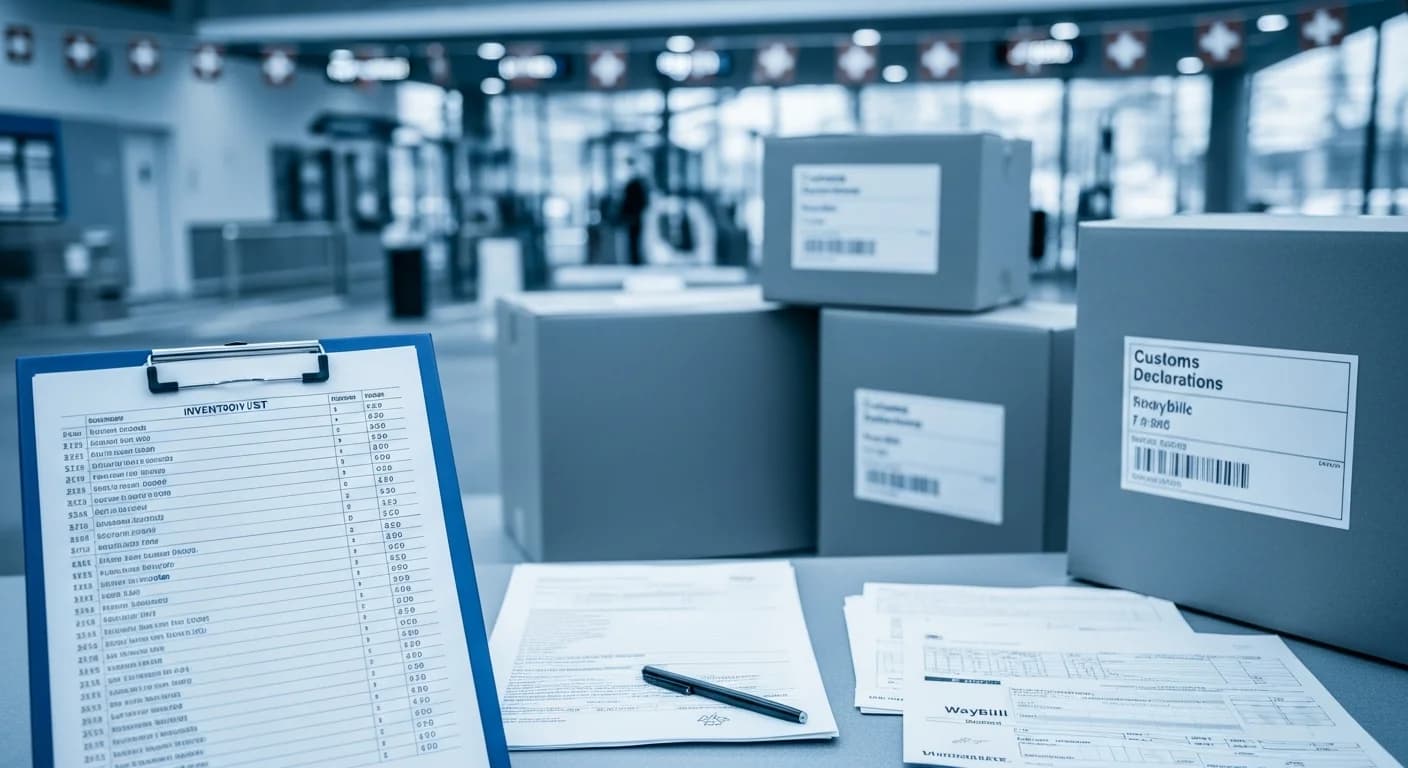 Formular 18.44 und Inventarliste für den Zoll beim Umzug in die Schweiz